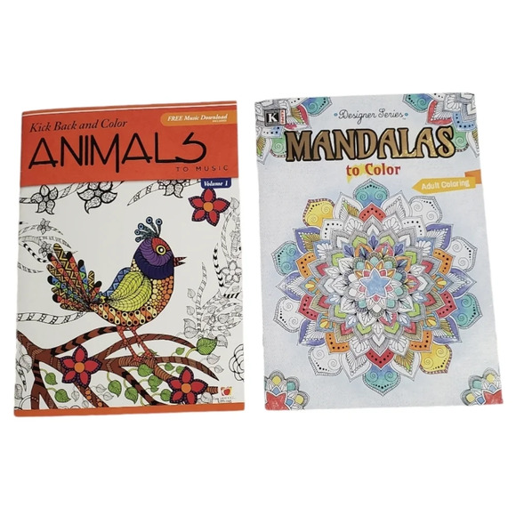 NEW Kappa Landoll Mandalas/Animals Adult Coloring Activity Books Bundle 2 - Picture 1 of 5